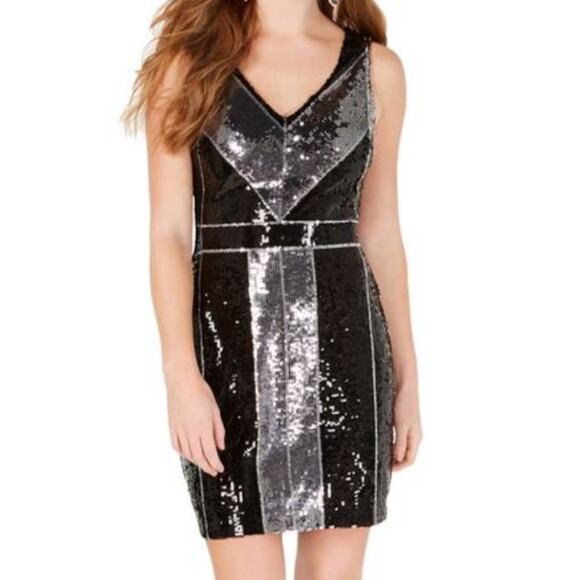 NWT B. DARLIN SEQUIN PARTY COKTAIL DRESS SIZE 3/4 - Picture 1 of 6